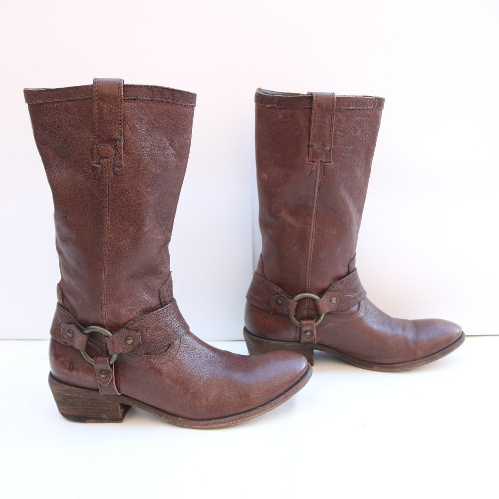 Frye Carson Harness Boots 77006 Size 7.5 B